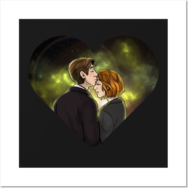 X-Files Mulder Scully OTP Kiss Ship Wall Art by quietsnooze